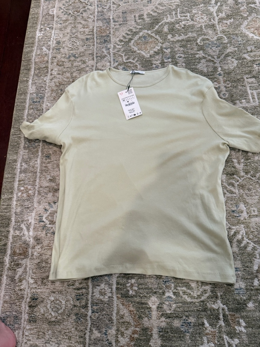 Zara Sage Green Short Sleeve Crew Tee